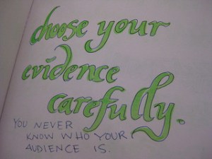 Choose you evidence carefully by rocket ship